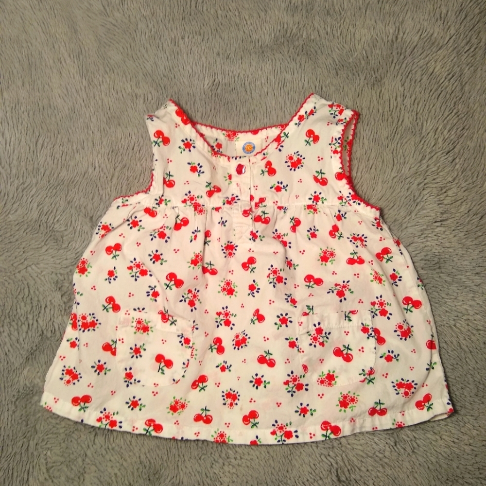 Red and white cherry dress/top